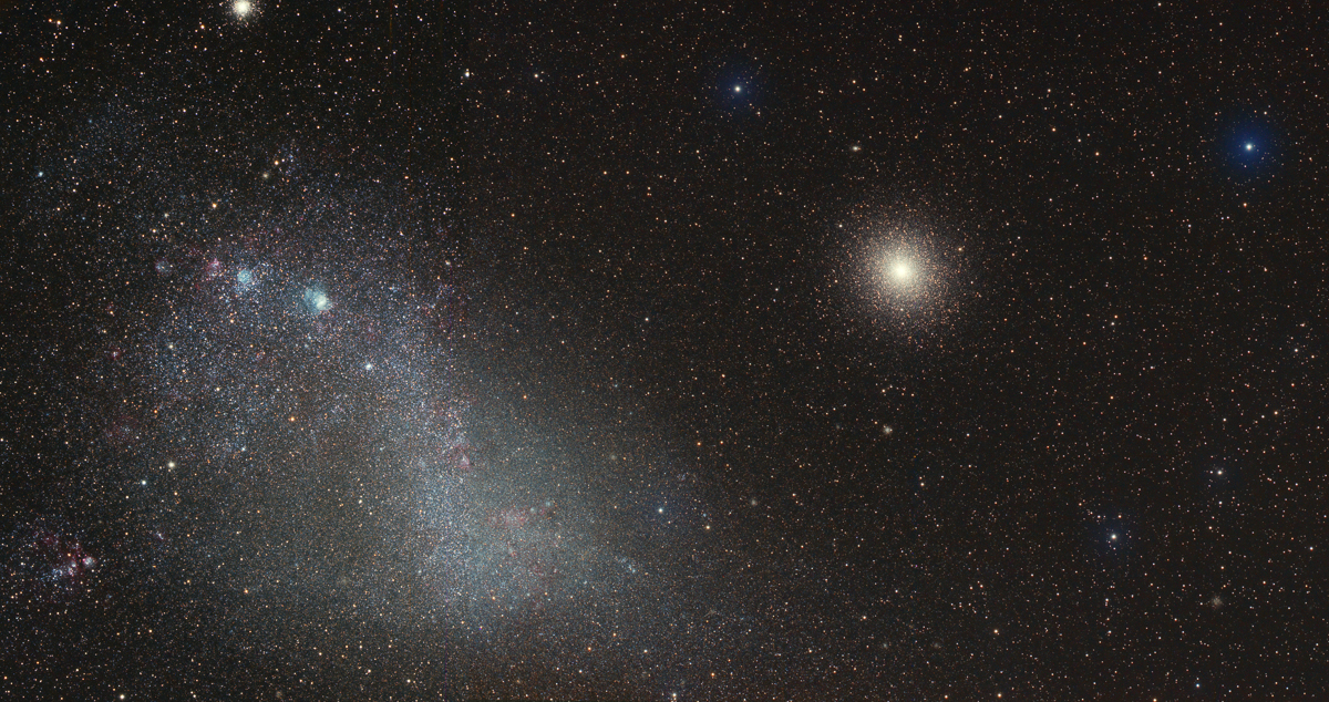 Lilla magellanska Molnet (SMC) och NGC104 (47 Tucanae)