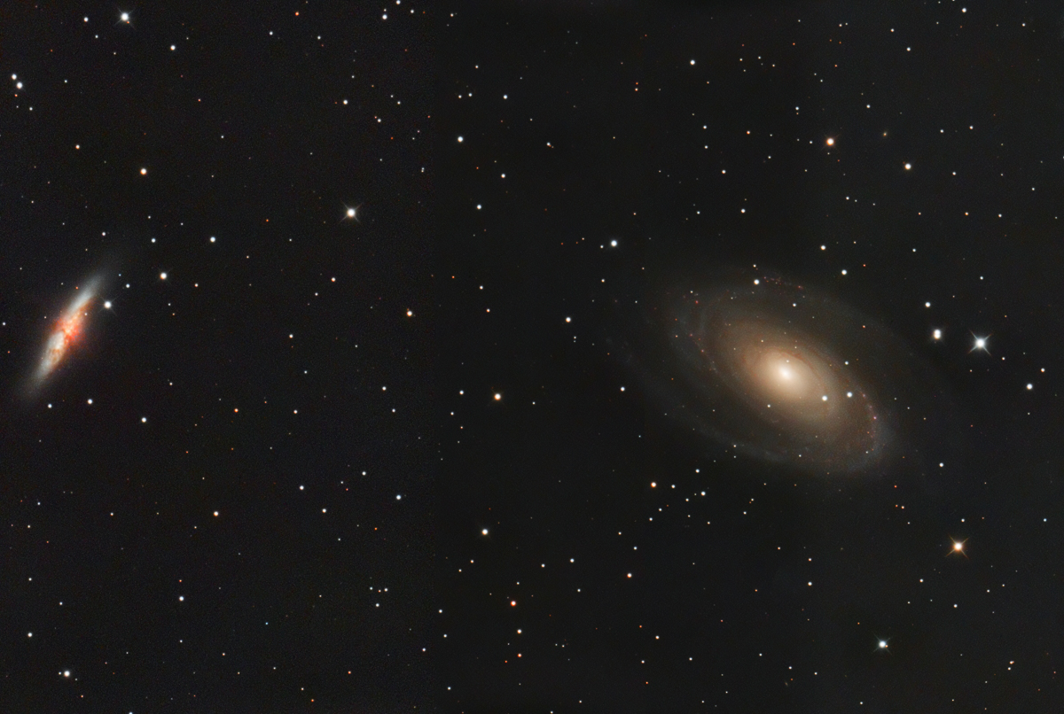 M82, Cigar Galaxy, and M81, Bode's galaxy